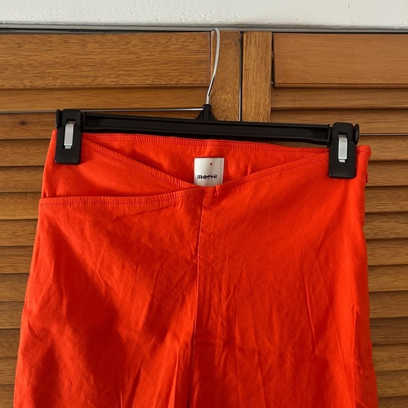 Maeve By Anthropologie Women’s Orange Cropped Linen Stretchy Pull-On Pants Sz 0 - Picture 2 of 6